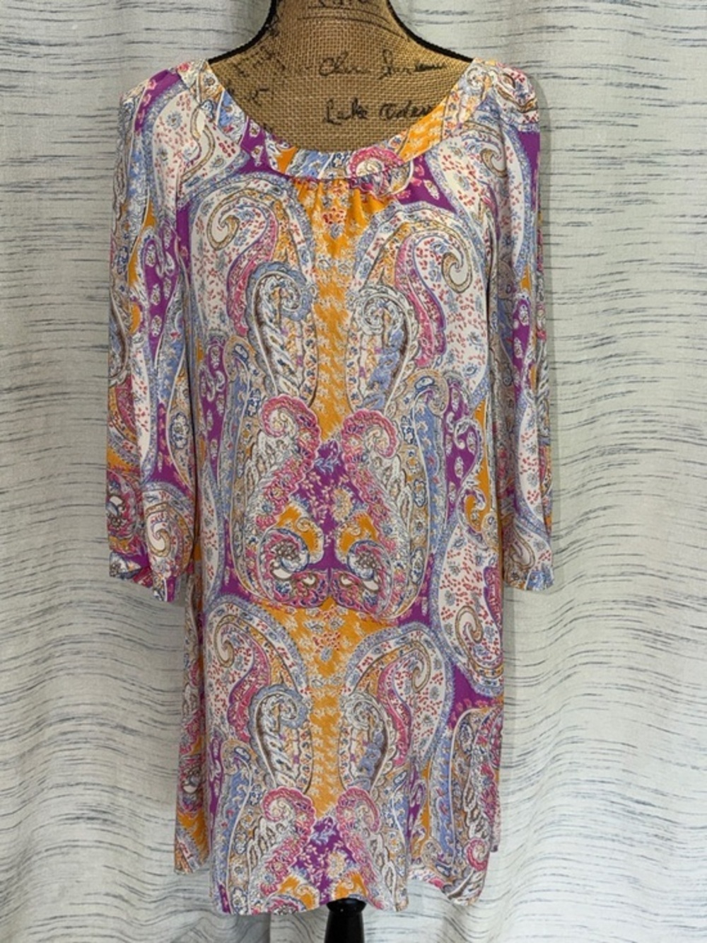 Uncle Frank Purple, Pink & Gold Paisley Tunic Dress
